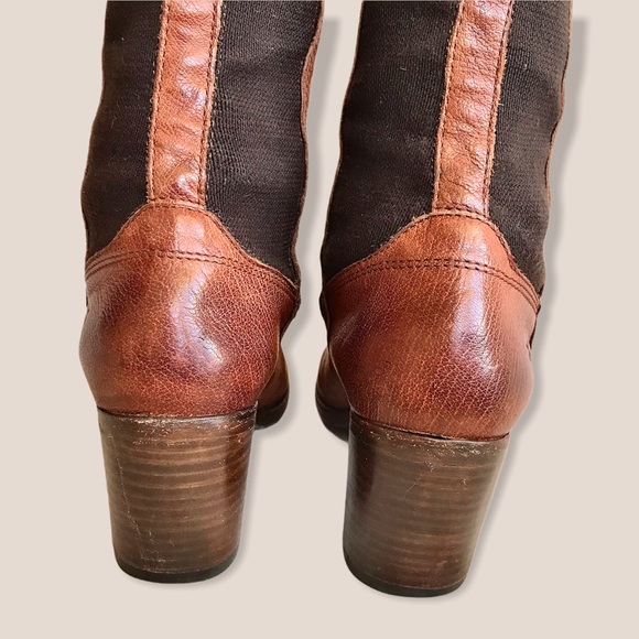 Frye Molly Gore Cognac Tall Skinny Riding Boots - Picture 12 of 16